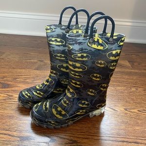 Batman rain boots with light up soles!
